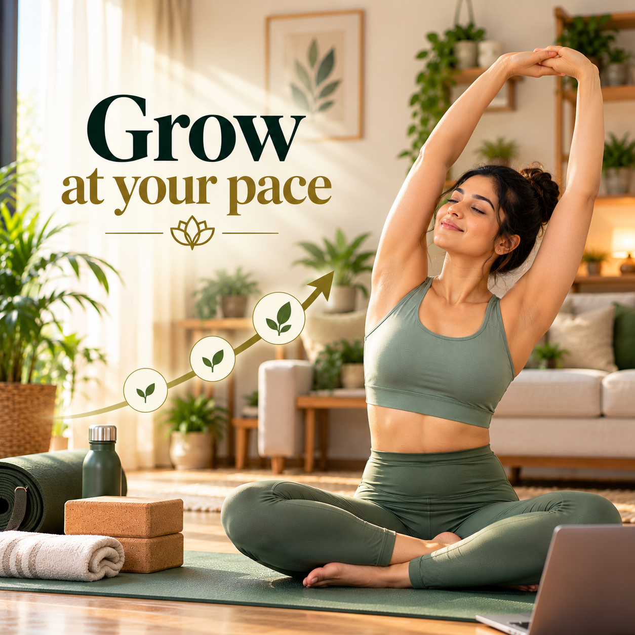 Person feeling relaxed after yoga